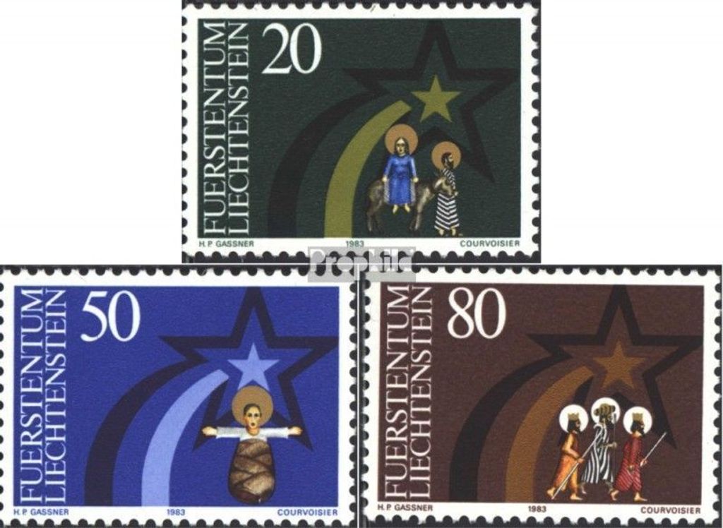 Briefmarken Liechtenstein 1983 Mi 831-833 (kompl.Ausg.) gestempelt Weihnachten