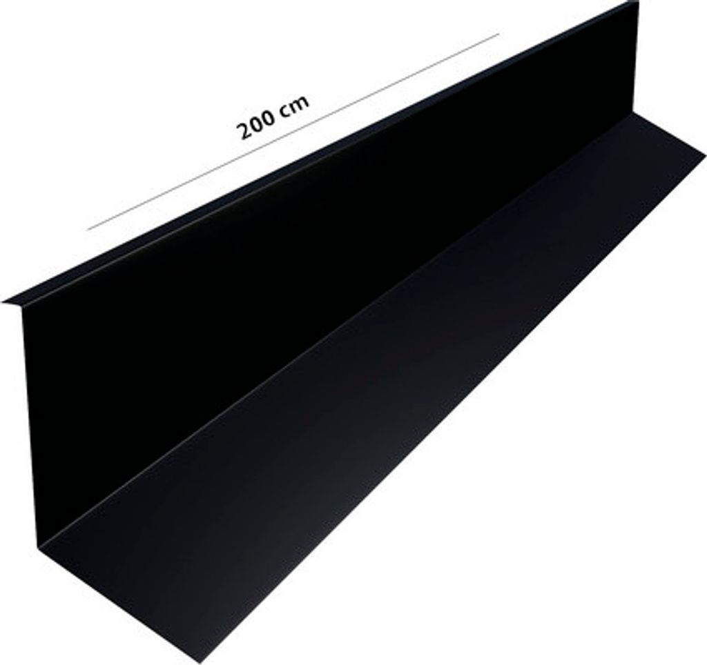 PRECIT Kappleiste für Click Stripes Trapez Tiefschwarz RAL 9005 2000 mm x 80 mm x 100 mm