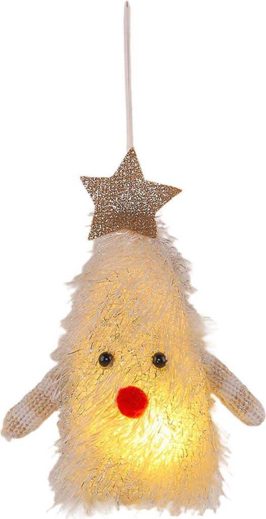 Weihnachtsbaumförmige Puppe mit Lichtern, Sterndekor, Weihnachtselement, Tischdekoration, Heimdekoration, Figur