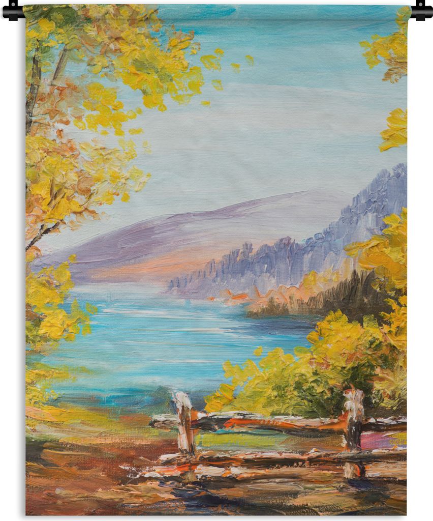 MuchoWow Wandteppich Wandbehang Malerei - Ölgemälde - Pflanzen - Natur 120x160 cm Tapisserie Dekoration Wandtuch - Wohnzimmer - Moderne