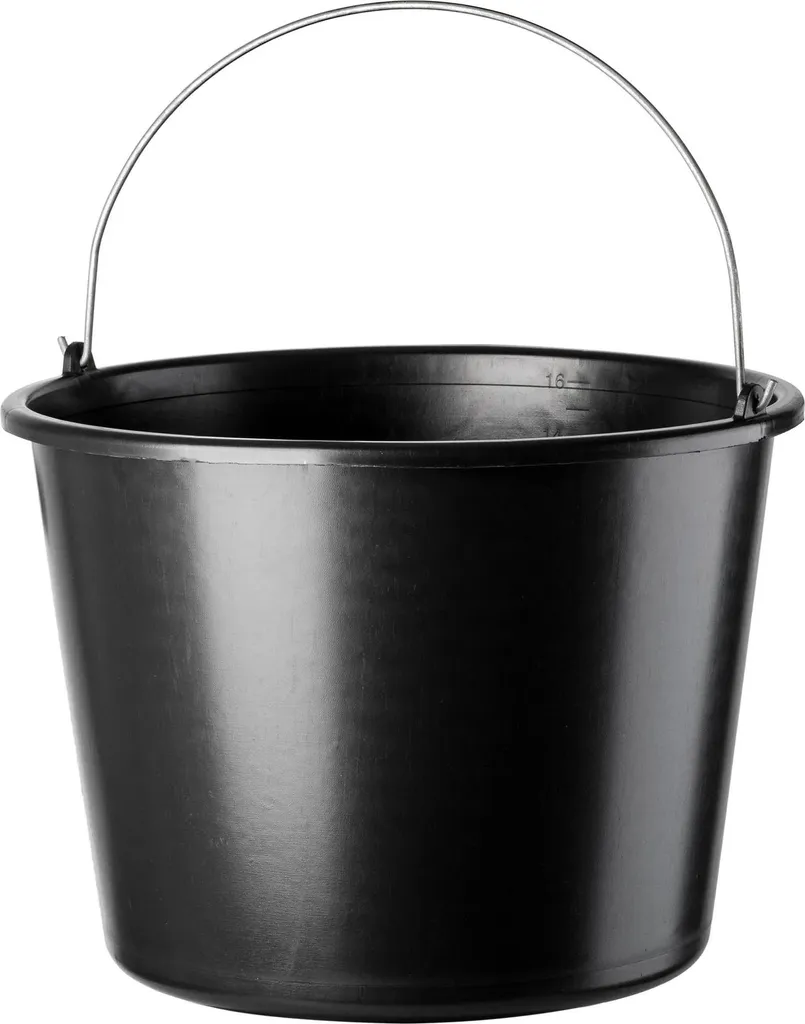 Seaux de chantier 16L incassables et pas chers - Lot de 3 pièces Noir