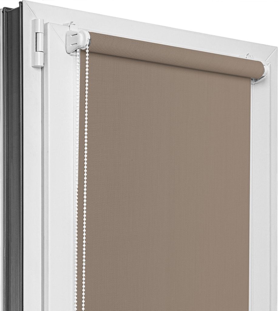 Estika Rollo ohne bohren - 30 x 220 cm - Hellbraun - Klemmfix Montage