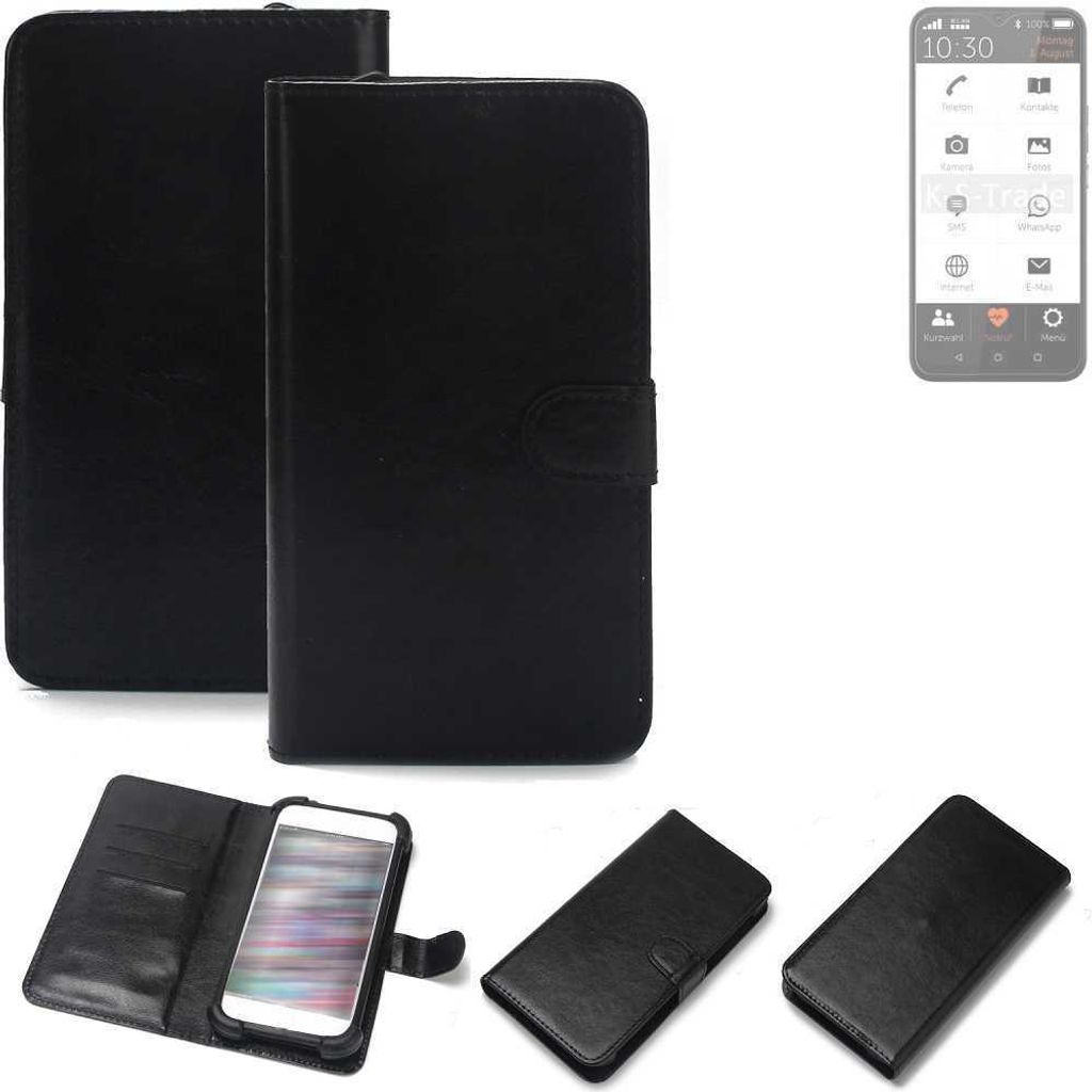 K-S-Trade Handyhülle Schutzhülle kompatibel mit Gigaset GS5 Senior Handy Schutz Hülle Handyhülle Bumper schwarz 1x