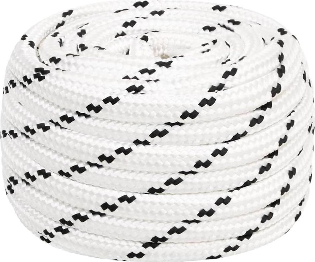 vidaXL Pracovné lano biele 18 mm 100 m Polyester Obrázok produktu 