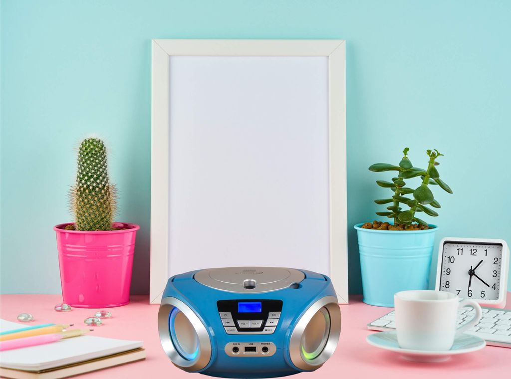 Odtwarzacz CD Cyberlux z oświetleniem LED | Przenośne radio Zdjęcie produktu 4