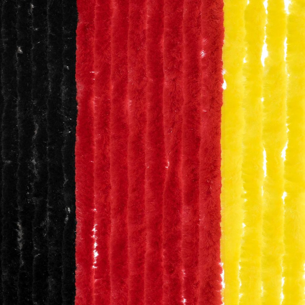 Moritz Flauschvorhang aus Chenille 90 x 200 cm schwarz-rot-gold Türvorhang als Fliegenschutz Insektenschutz für Camping Wohnwagen