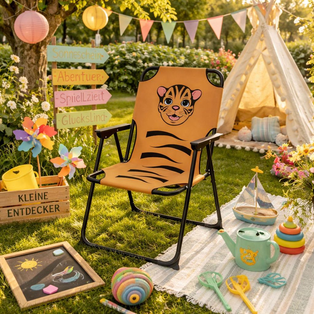 Kinder Campingstuhl Klappstuhl Gartenstuhl Campingstuhl Outdoor Tiger