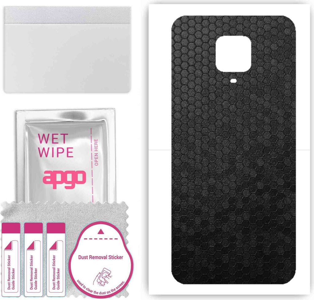 apgo Rückseite Schutzfolie, Skin, kompatibel mit Xiaomi Redmi Note 9 Pro, Hinten Displayschutzfolie aus Vinylfolie, kratzfest, einfache Montage - ...
