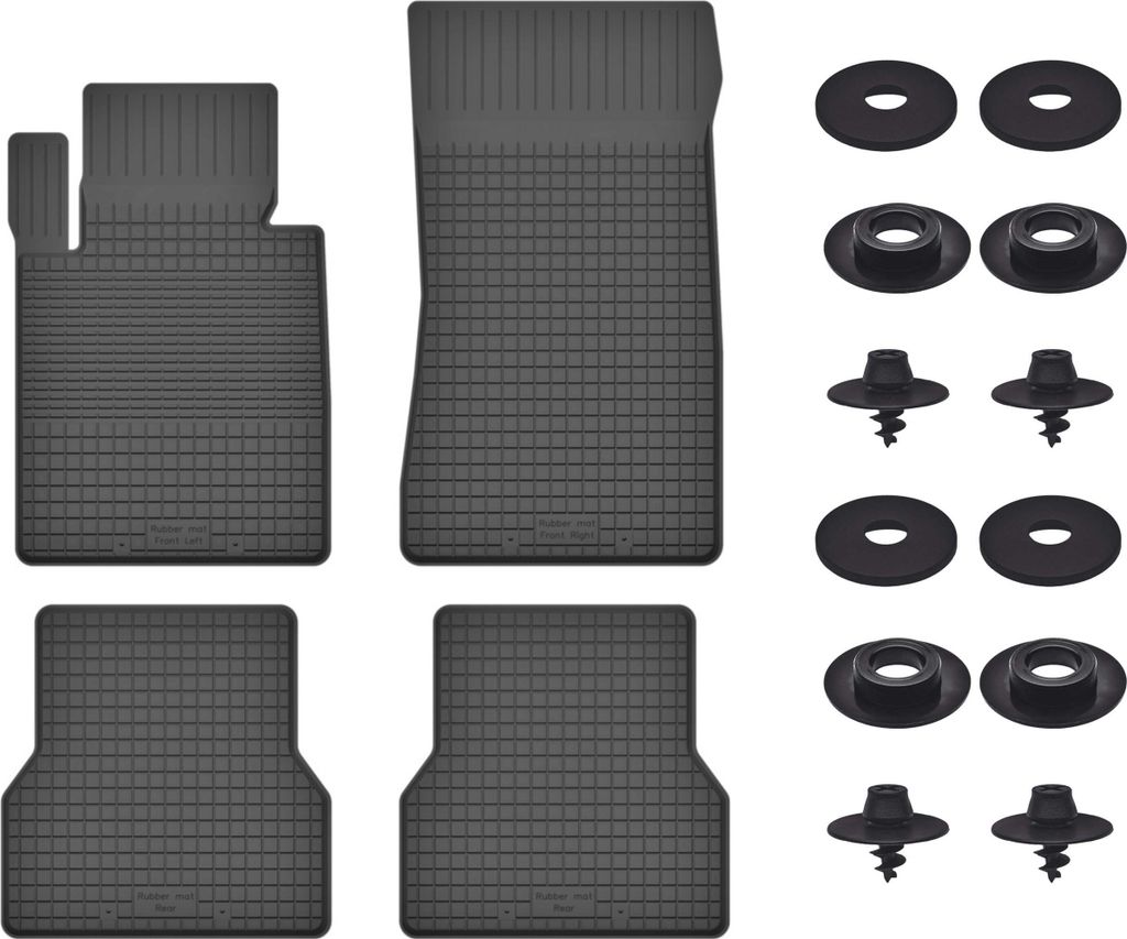 Gummimatten Mit Stoppern Für: Bmw 3 E30 (1986-1993) Schwarz Set