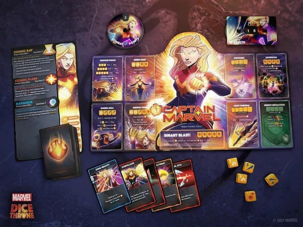 Marvel Dice Throne Duel avec Dés de Combat Captain Marvel Black Panther - 3