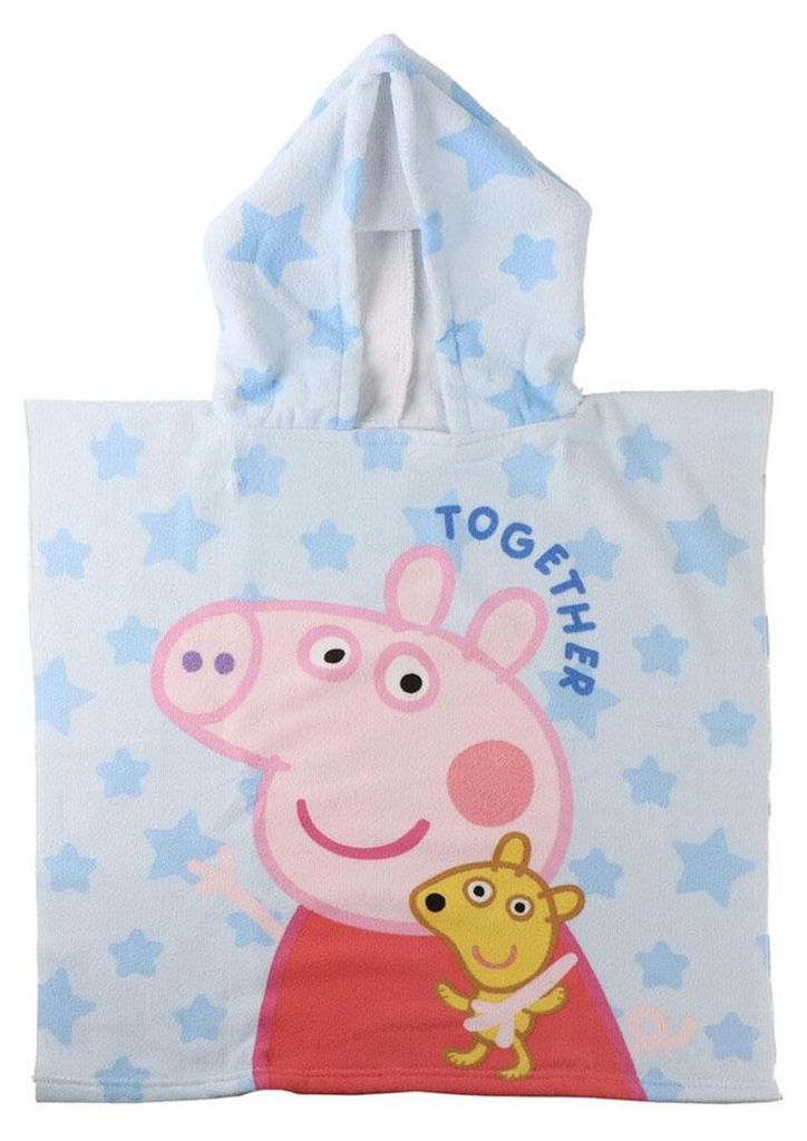 Frottehanddoek met capuchon, Peppa Pig, lichtblauw, 55 x 77 Productafbeelding 