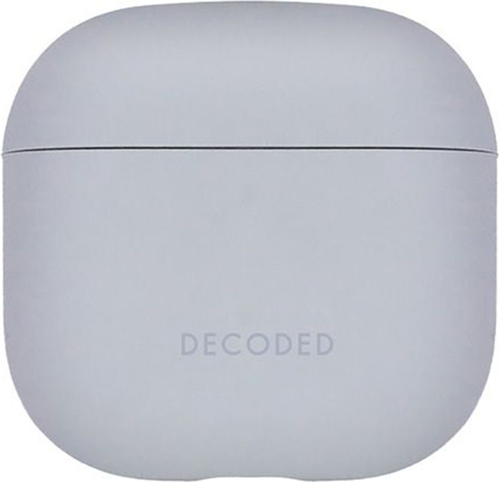 Decoded, Stoßfeste Silikonhülle für AirPods 4 mit LED-Anzeige, Grau