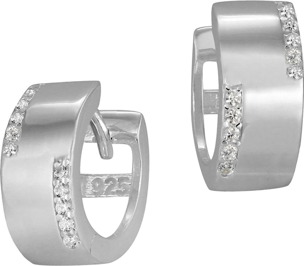 SilberDream Creolen Zirkonia weiß Ohrringe Sterlingsilber Line Damen D2SDO4267W
