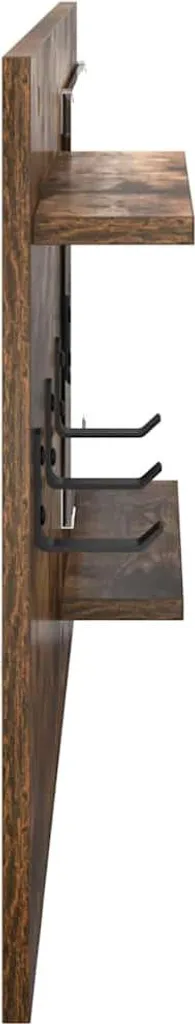 Comodino Sottile a Muro Rovere Affumicato 90x50 - Ottimizzazione Spazi - 6