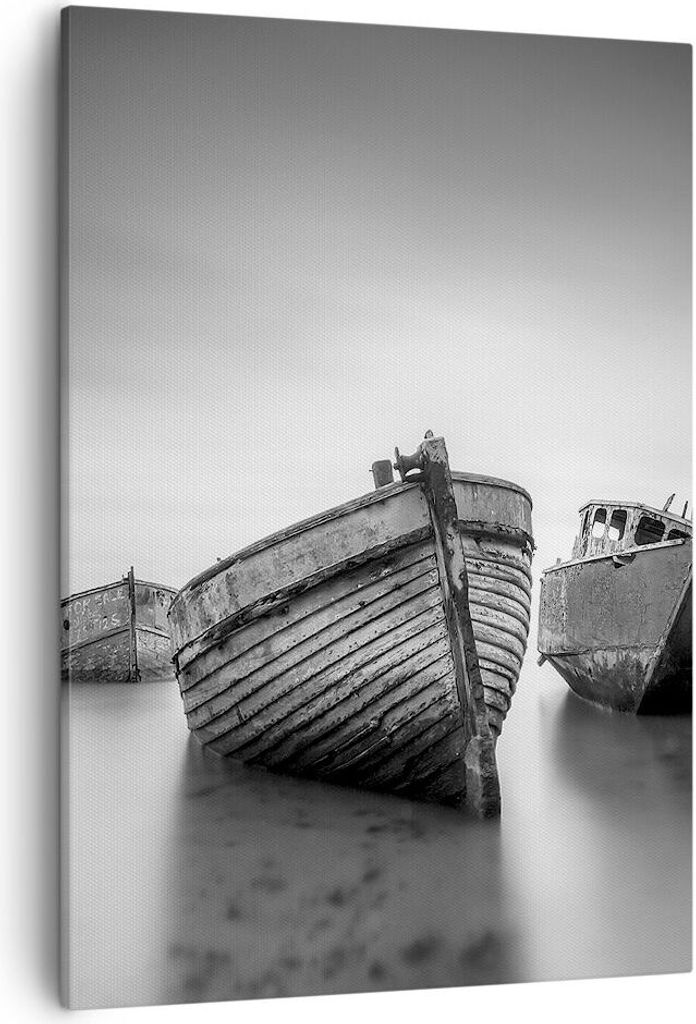 Bild auf Leinwand - Leinwandbild - Einteilig - £ódŸ Wrack Schiff - 50x70cm - Wand Bild - Wanddeko - Wandbilder - Leinwanddruck - Kunstdruck - Wa...