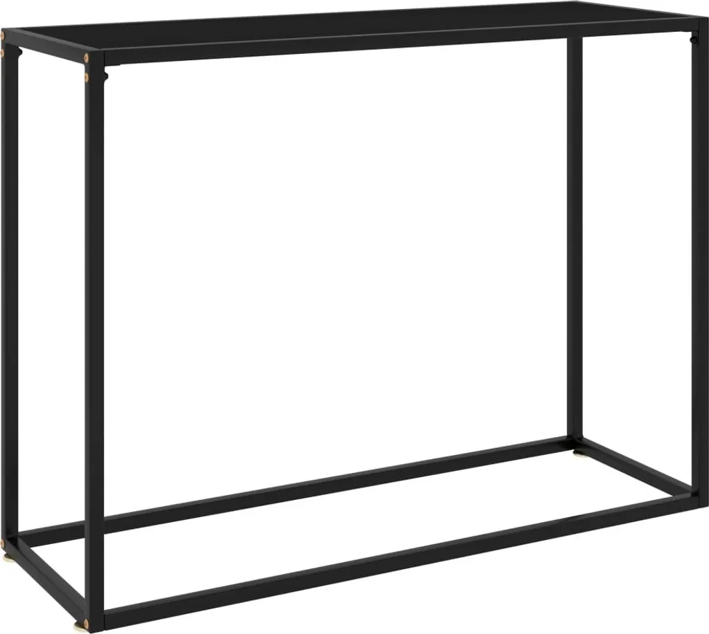 Consolle Moderna Nera Vetro e Acciaio 100cm Design Slim Soggiorno