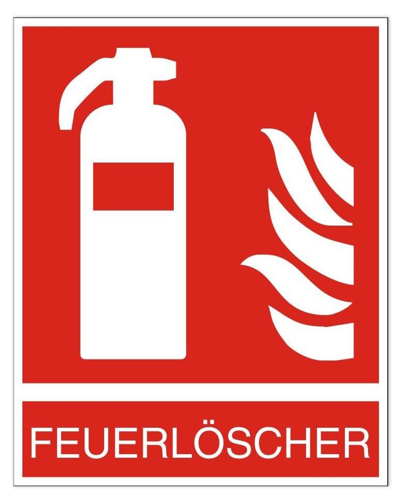 Feuerlöscher Symbol mit Text 20x25cm Folie selbstklebend Produktbild 