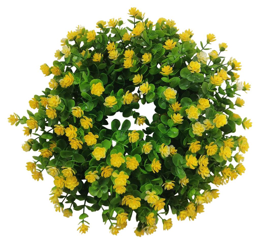 Frühlings- und Sommerkranz für die Haustür, künstlicher Wildblumenkranz mit Eukalyptusblättern für drinnen und draußen, Wanddekoration für ...