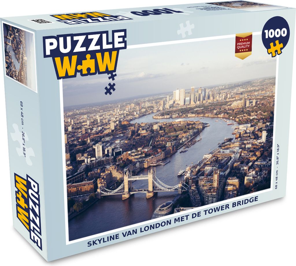 MuchoWow Puzzle 1000 Teile Londoner Skyline mit Tower Bridge - Erwachsene - Rätsel