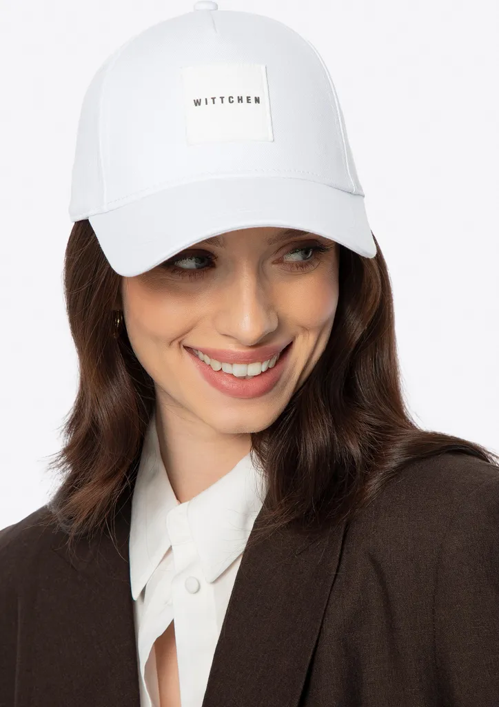 Berretto da baseball Wittchen da uomo in cotone, bianco