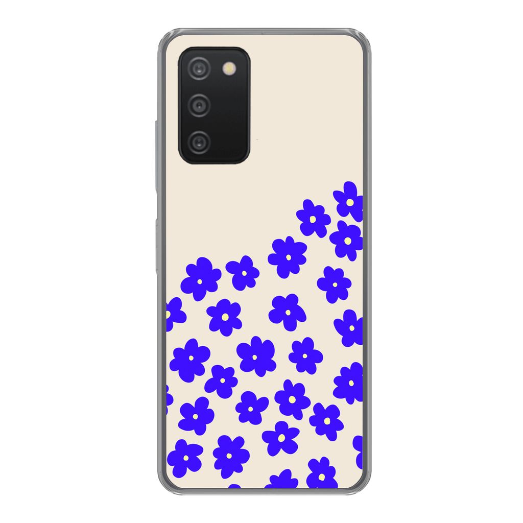 MuchoWow Handyhülle Schutzhülle Hülle für Samsung Galaxy A53 5G Blume - Blau - Muster Silikon Softcase Handy Hülle - Schutzabdeckung