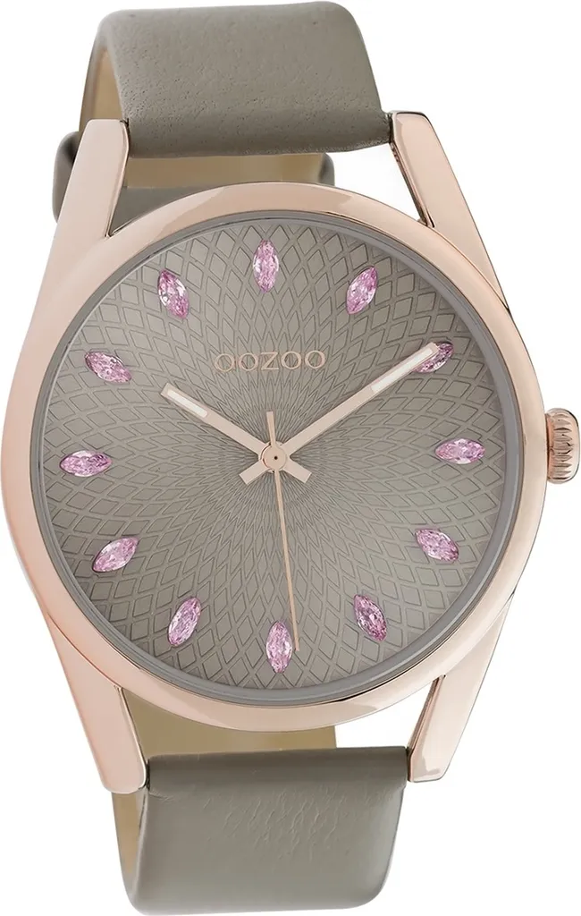 Montre bracelet femme analogique en cuir gris Oozoo Timepieces 40mm