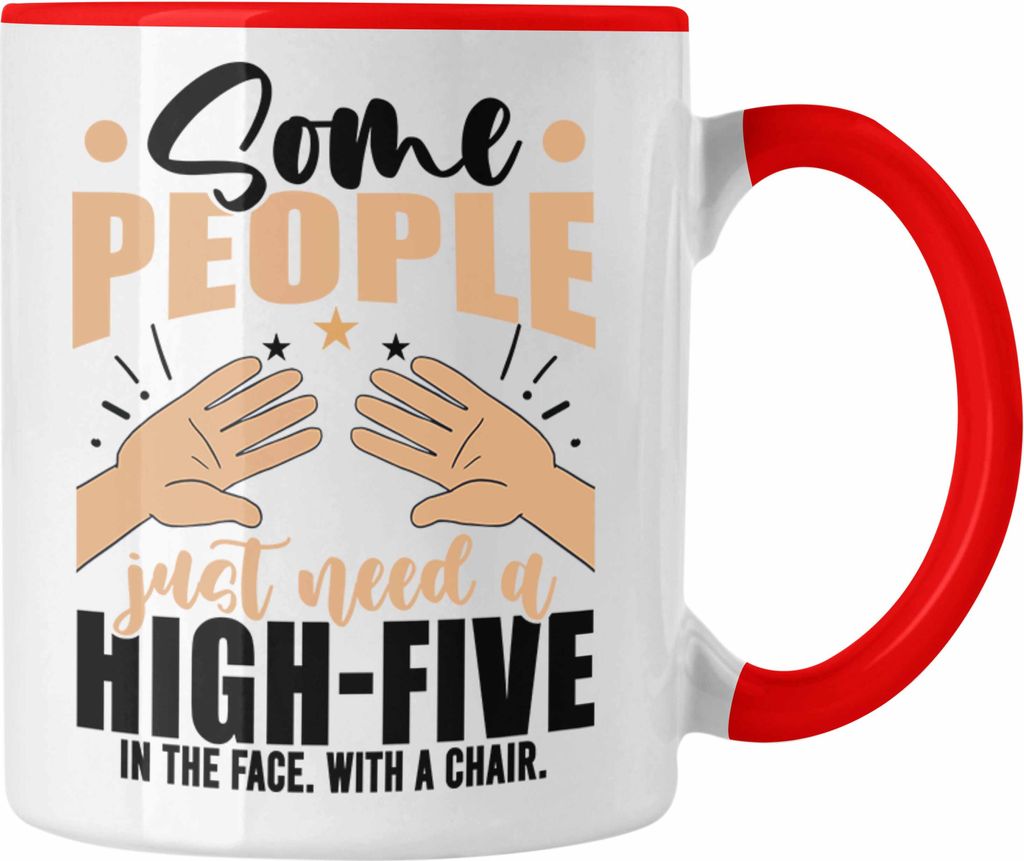 Trendation - High Five Ins Gesicht Tasse Geschenk Sarkasmus Produktbild 