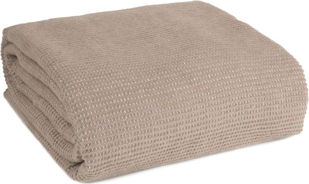 Koc 200x220 beżowy Linda waflowy 345 GSM bawełna Zdjęcie produktu 