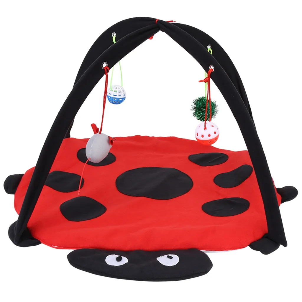 Tapis d'Éveil pour Chat avec Arche de Jeux et Coussin Moelleux XL Gris