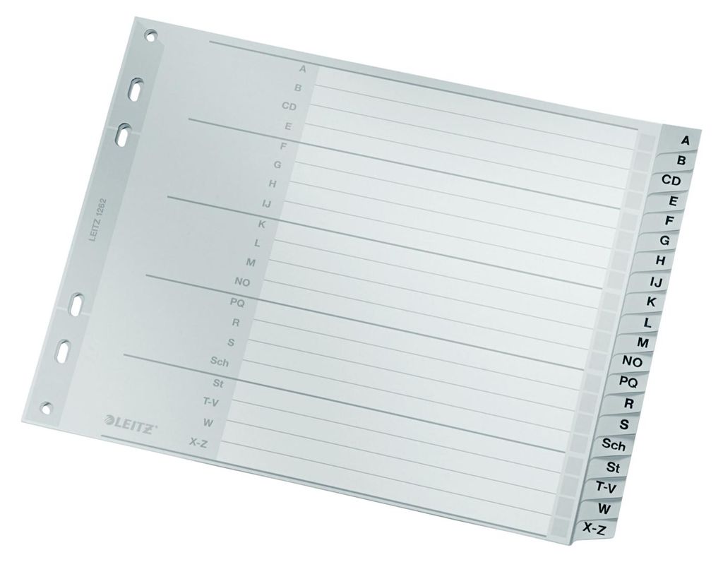 Leitz 1262-00-00 1262 Register - A - Z, PP, A4 Überbreite, Immagine del prodotto 