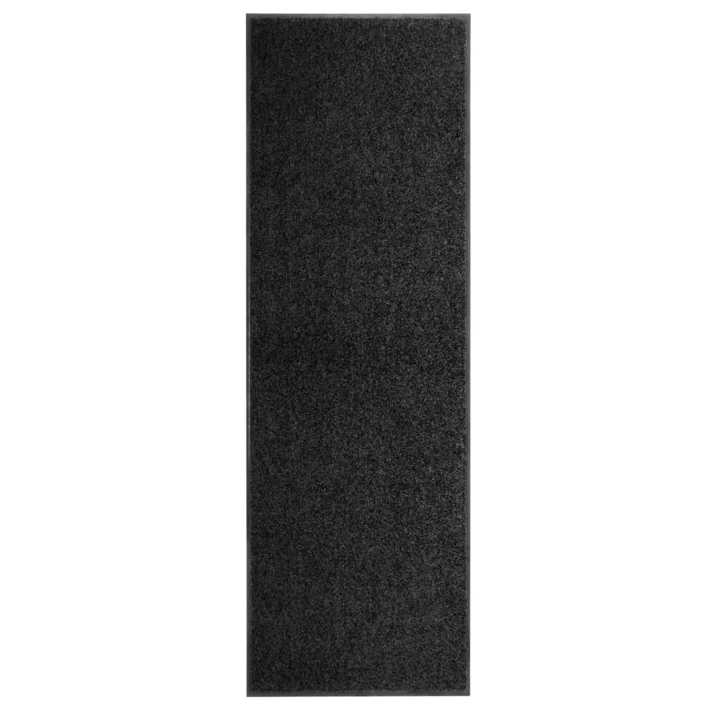 Grand Tapis de Passage Noir 60x180 cm Lavable pour Entrée et Cuisine
