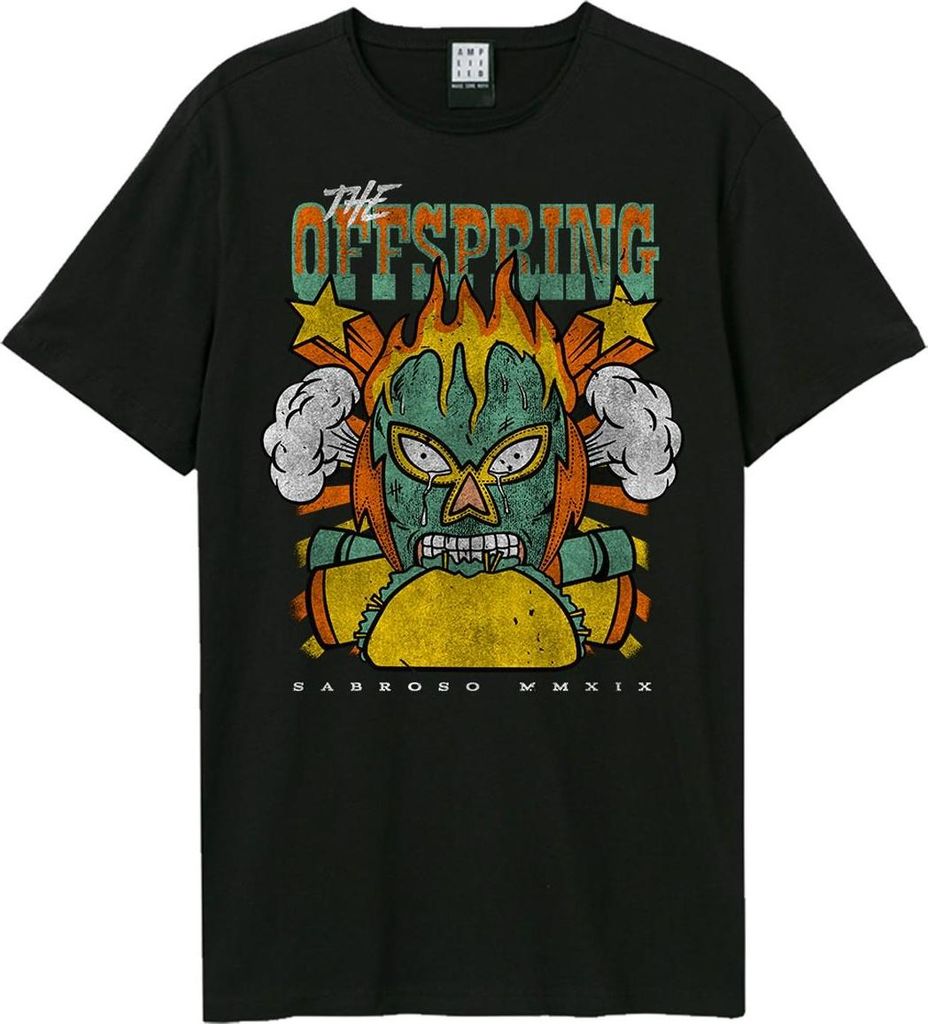 Amplified - "Sabroso Flame" T-Shirt für Herren/Damen Uni GD4029 (S) (Schwarz)