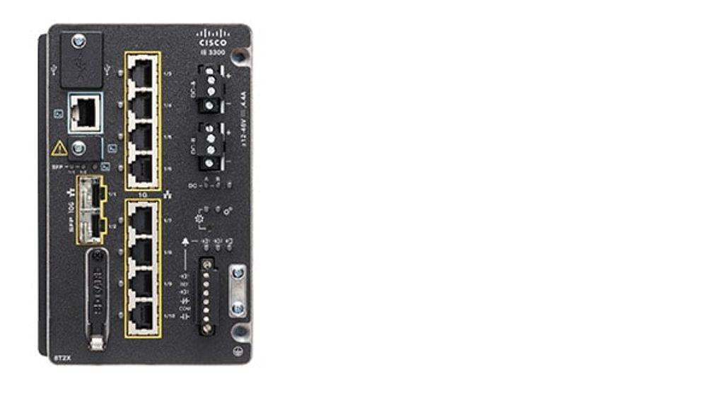Cisco Catalyst IE-3300-8T2X-E Managed L3 Gigabit Ethernet (10/100/1000) Netzwerk-Switch Schwarz