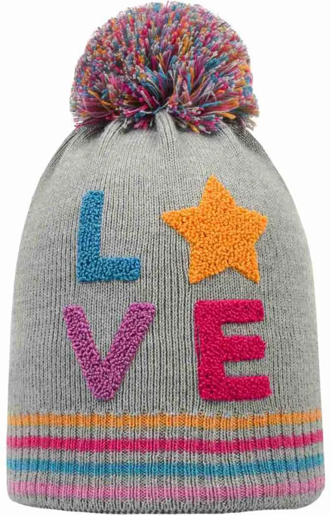 Berretto Bambina Döll Love Grigio con Pompon - Accessorio Chic Inverno