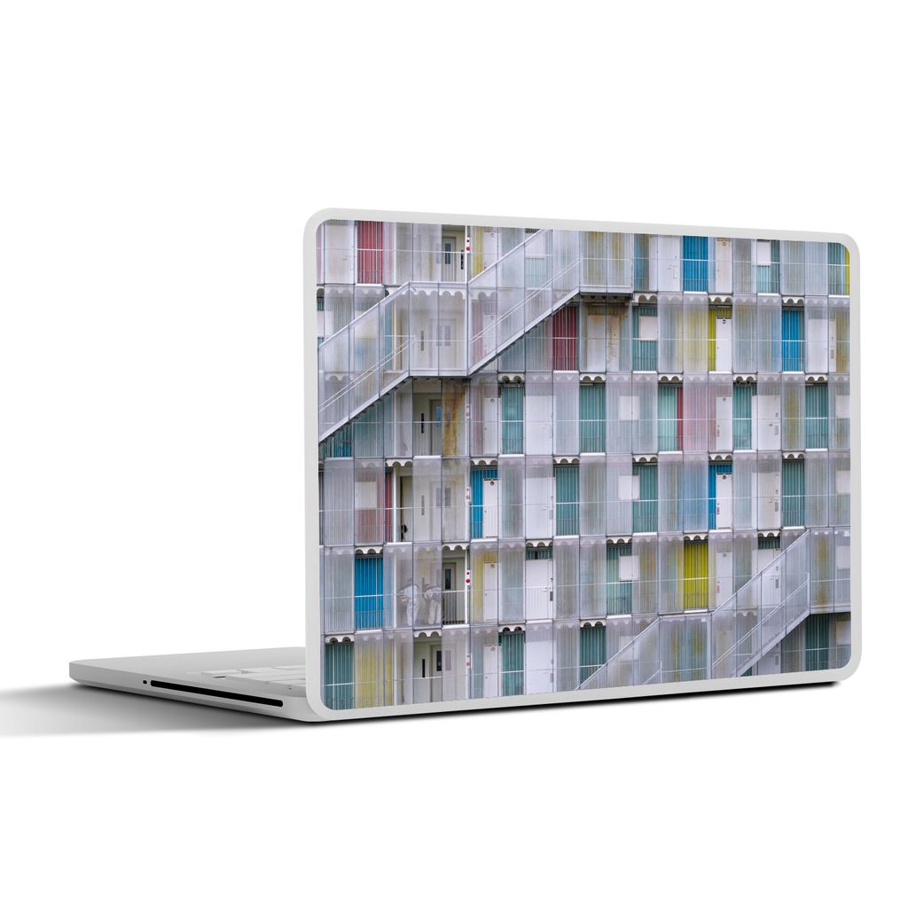 MuchoWow Laptop Aufkleber Sticker Cover Wohnungen - Türen - Architektur - Treppe 36.5x27.5 cm - Laptop-Sticker