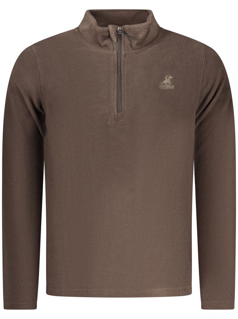 Hochwertiges Herren-Fleece-Sweatshirt in Braun mit gesticktem Logo