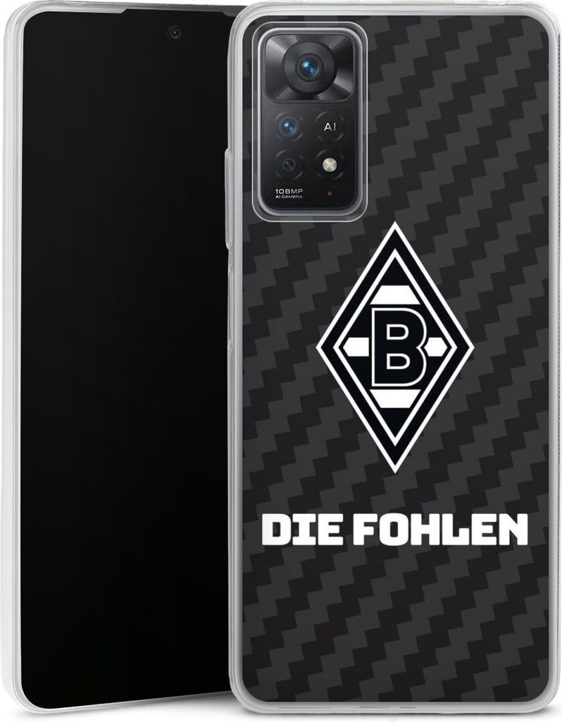 DeinDesign Slim Hülle für Xiaomi Redmi Note 11 Pro 5G Silikon Case Ultra Dünn Handyhülle Borussia Mönchengladbach Carbon Gladbach