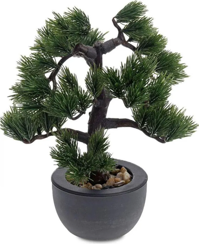 Bonzaï artificiel Progarden vert et noir en plastique de 31 x 25 cm