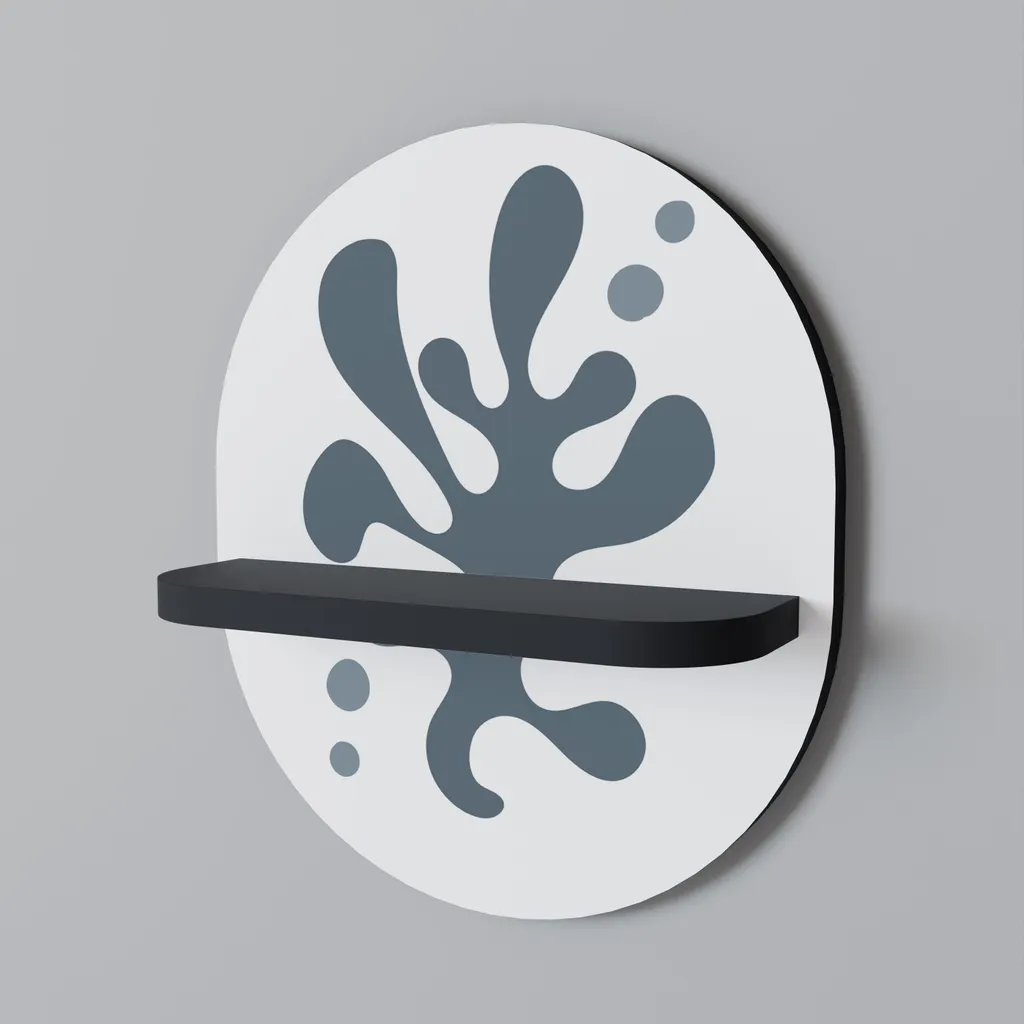 Étagère pour Plantes et Décoration - Support Mural Ovale Noir Design