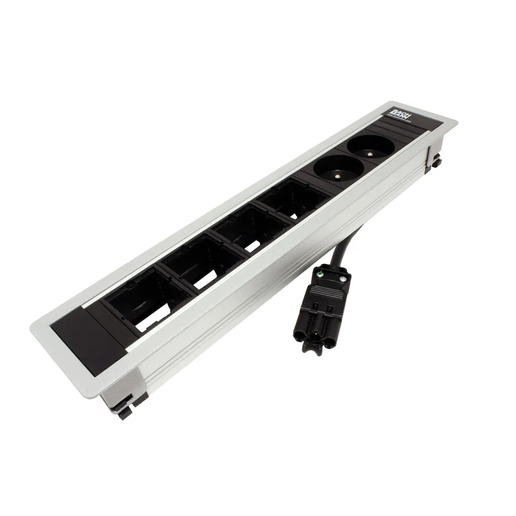 Cadre Bachmann 6 Emplacements Argenté pour Modules de Connexion - 6