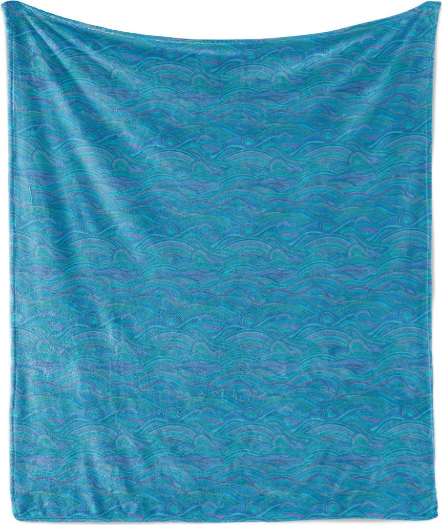 ABAKUHAUS Meer Weich Flanell Fleece Decke, Ungewöhnliche Wellen-Ozean-Fluss-Kunst, Gemütlicher Plüsch für den Innen- und Außenbereich, 125 x 1...