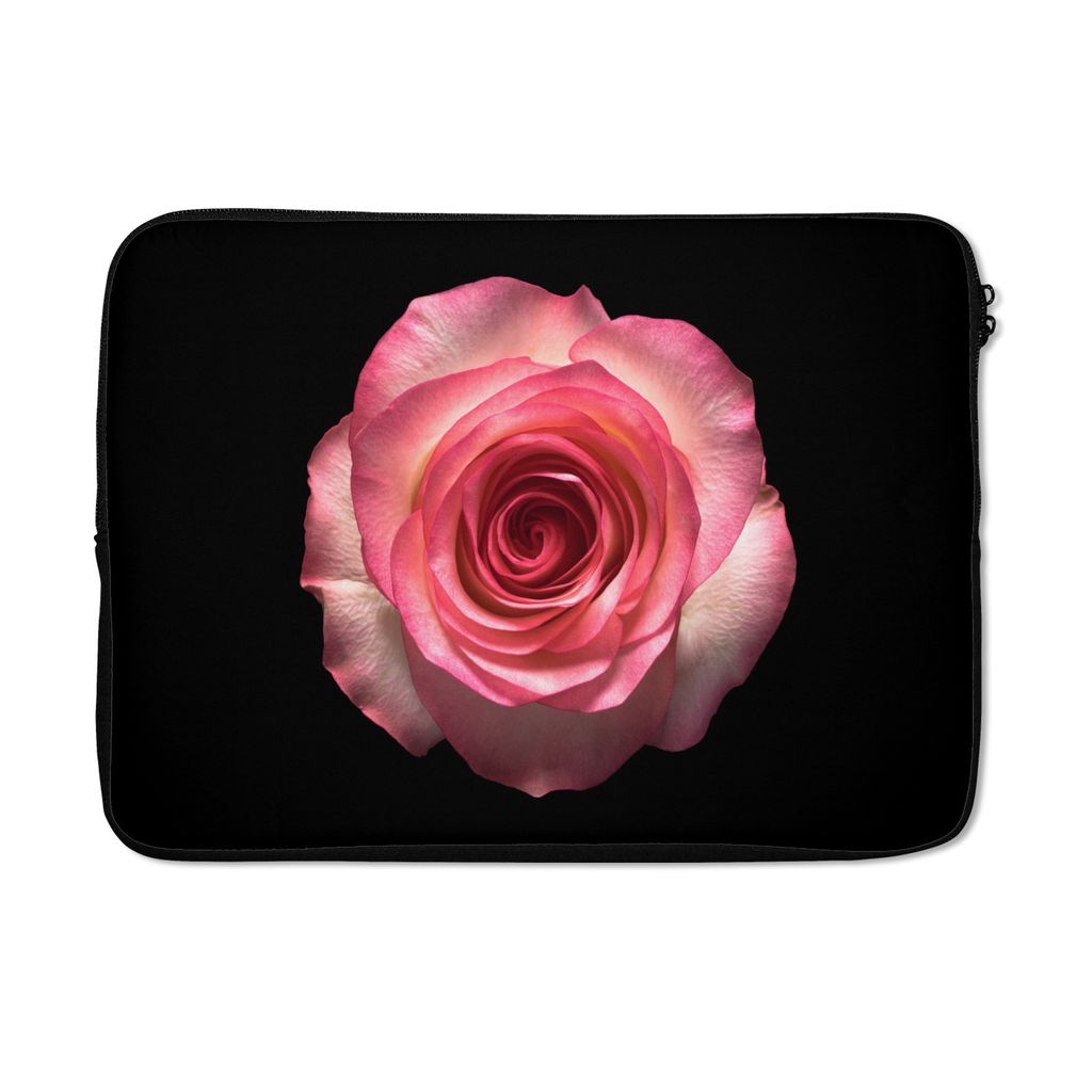 MuchoWow Laptop Hülle 14 ZollRose - Rosa - Blätter Laptoptasche - Laptoptasche - Stoßsicher - Schutzhaube