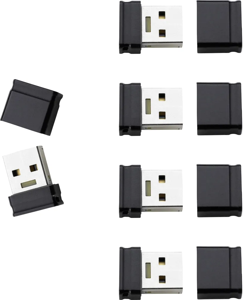 Clé USB Intenso Micro Line 3500595 - Pack de 5 Clés 64 Go USB 2.0 Noir