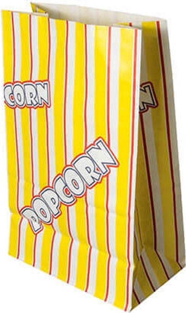 Popcorn Tüten, Pergament-Ersatz 2,5 l 22 cm x 14 cm x 8 cm "Popcorn" fettdicht