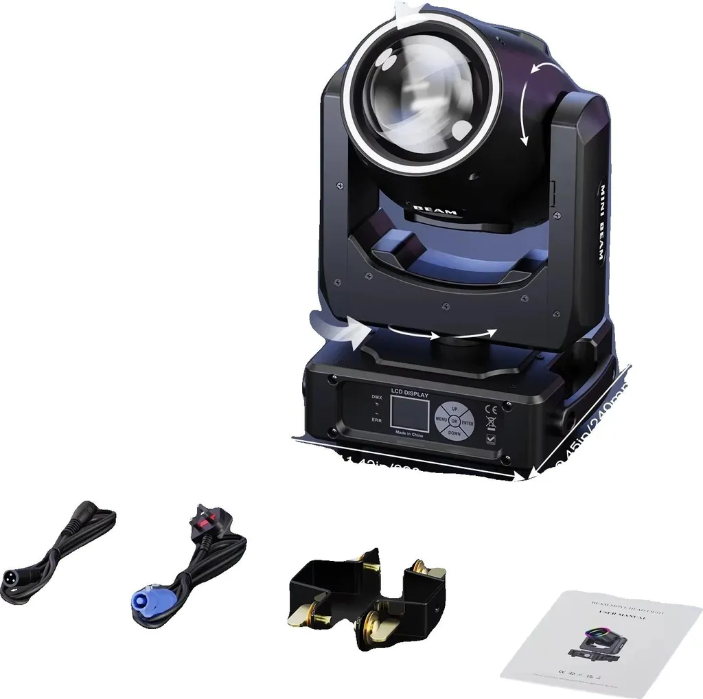 Projecteur de scène rotatif LED RGBW avec mode musical et prise EU
