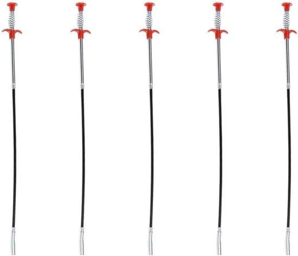 Pince de débouchage 60 cm à 4 griffes en acier flexible pour tuyauterie