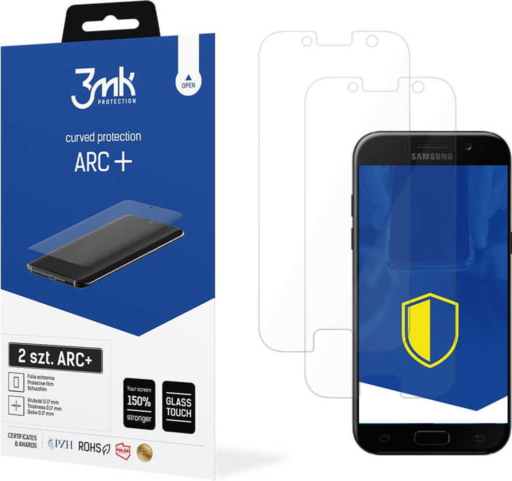 3mk Display Schutzfolie ARC+ für Samsung Galaxy A5 2017 0,17mm Self-Heal (2 Stück)