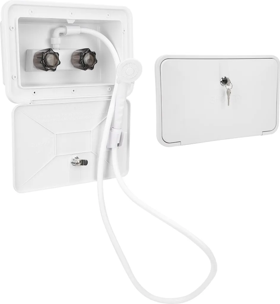 Douche Extérieure Verrouillable avec Kit de Lavage pour Camping-car