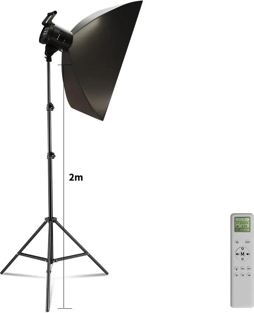 Éclairage COB anti-ombres pour vidéo de studio avec softbox incluse