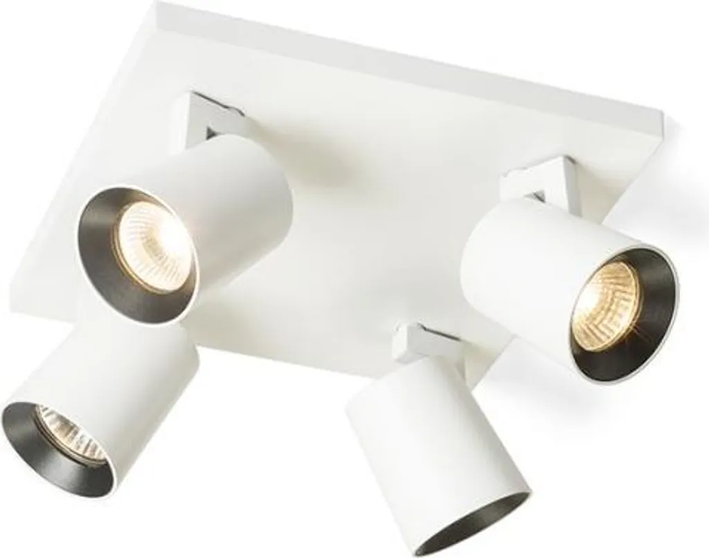 Luminaire de plafond KENNY IV 4 spots GU10 design moderne blanc noir